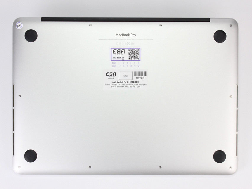 Refurbished Apple MacBook Pro 12,1 A1502 (2015), i7-5557U, 16 GB,DDR3, 13.3" ins., 2560x1600 px, SSD, 1 TB Product code: 12013031 ESA-TECH Image 12 of 13" title="Apple MacBook Pro 12,1 A1502 (2015) - 349 €, Product code: 12013031 - Image 12 of 13