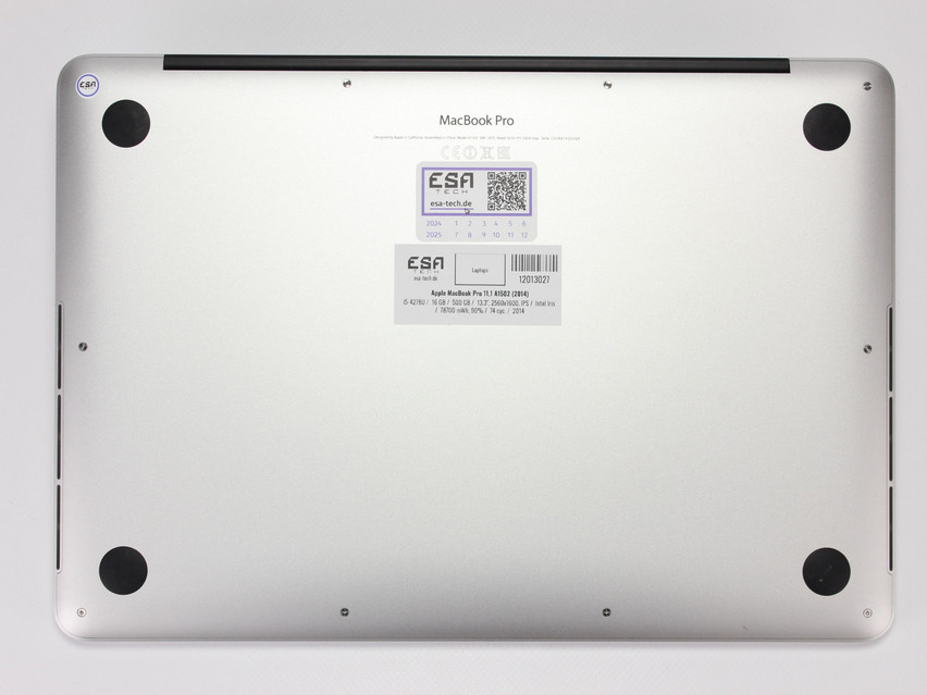 Refurbished Apple MacBook Pro 11,1 A1502 (2014), i5-4278U, 16 GB,DDR3, 13.3" ins., 2560x1600 px, SSD, 500 GB Product code: 12013027 ESA-TECH Image 12 of 13" title="Apple MacBook Pro 11,1 A1502 (2014) - 199 €, Product code: 12013027 - Image 12 of 13