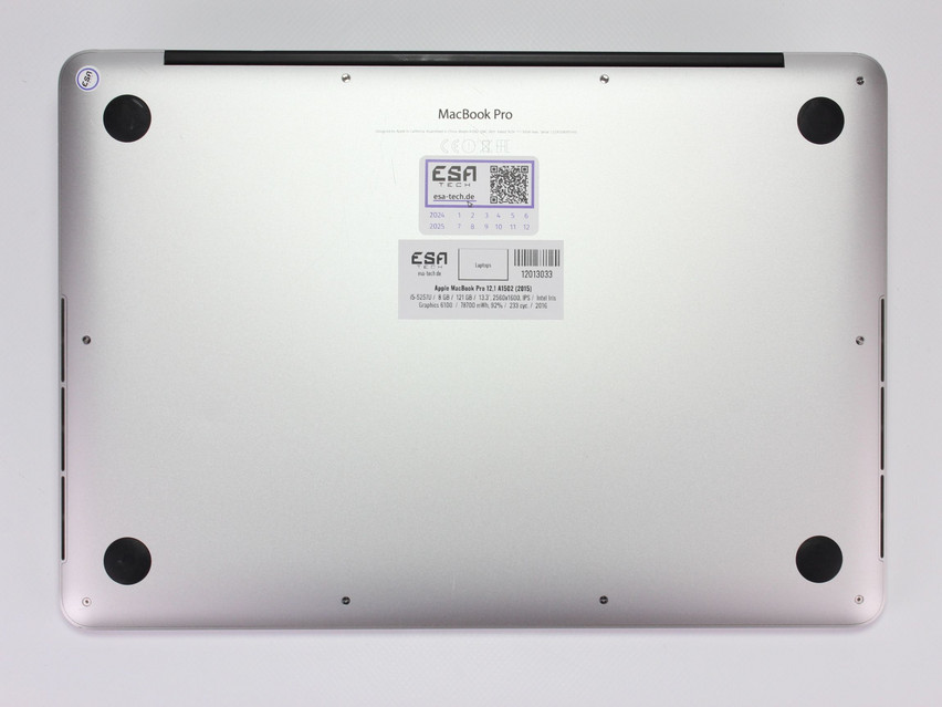 Refurbished Apple MacBook Pro 12,1 A1502 (2015), i5-5257U, 8 GB,DDR3, 13.3" ins., 2560x1600 px, SSD, 121 GB Product code: 12013033 ESA-TECH Image 12 of 13" title="Apple MacBook Pro 12,1 A1502 (2015) - 179 €, Product code: 12013033 - Image 12 of 13