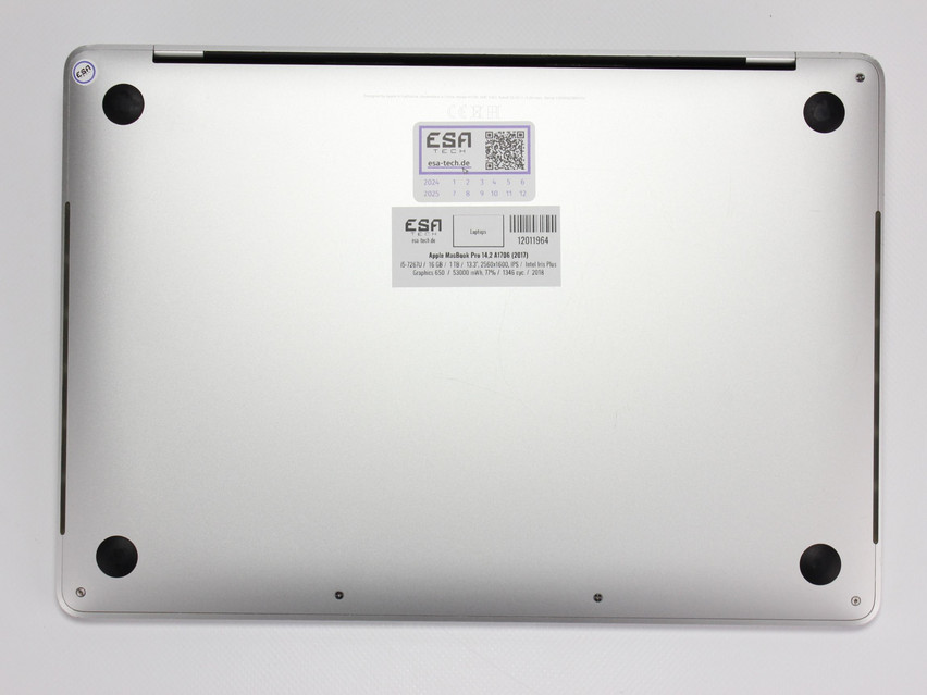 Refurbished Apple MacBook Pro 14,2 A1706 (2017), i5-7267U, 16 GB,LPDDR3, 13.3" ins., 2560x1600 px, SSD, 1 TB Produktcode: 12011964 ESA-TECH Bild 15 von 16" title="Apple MacBook Pro 14,2 A1706 (2017) - 199 €, Produktcode: 12011964 - Bild 15 von 16