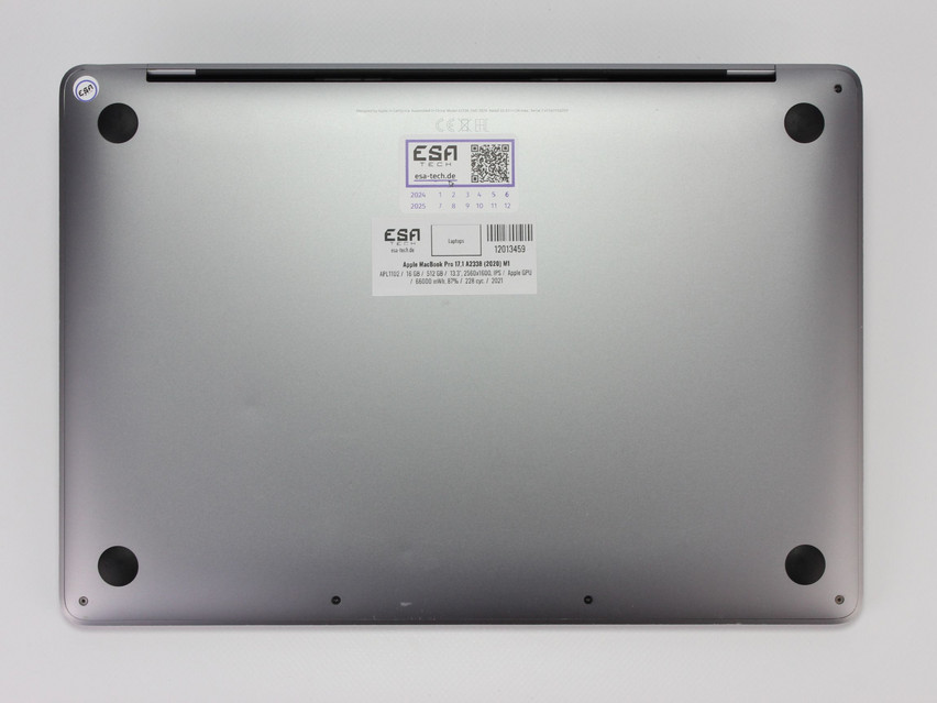 Refurbished Apple MacBook Pro 17,1 A2338 (2020) M1, APL1102, 16 GB,LPDDR4, 13.3" ins., 2560x1600 px, SSD, 512 GB Product code: 12013459 ESA-Tech Image 12 of 13" title="Apple MacBook Pro 17,1 A2338 (2020) M1 - 649 €, Product code: 12013459 - Image 12 of 13