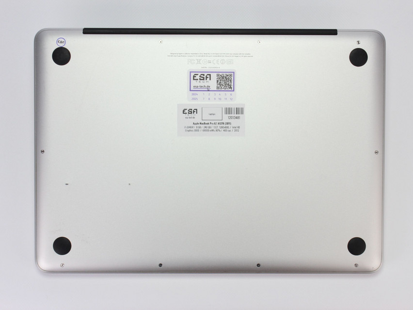 Refurbished Apple MacBook Pro 8,1 A1278 (2011), i7-2640M, 8 GB,DDR3, 13.3" ins., 1280x800 px, SSD, 240 GB Produktcode: 12013481 ESA-Tech Bild 12 von 13" title="Apple MacBook Pro 8,1 A1278 (2011) - 139 €, Produktcode: 12013481 - Bild 12 von 13