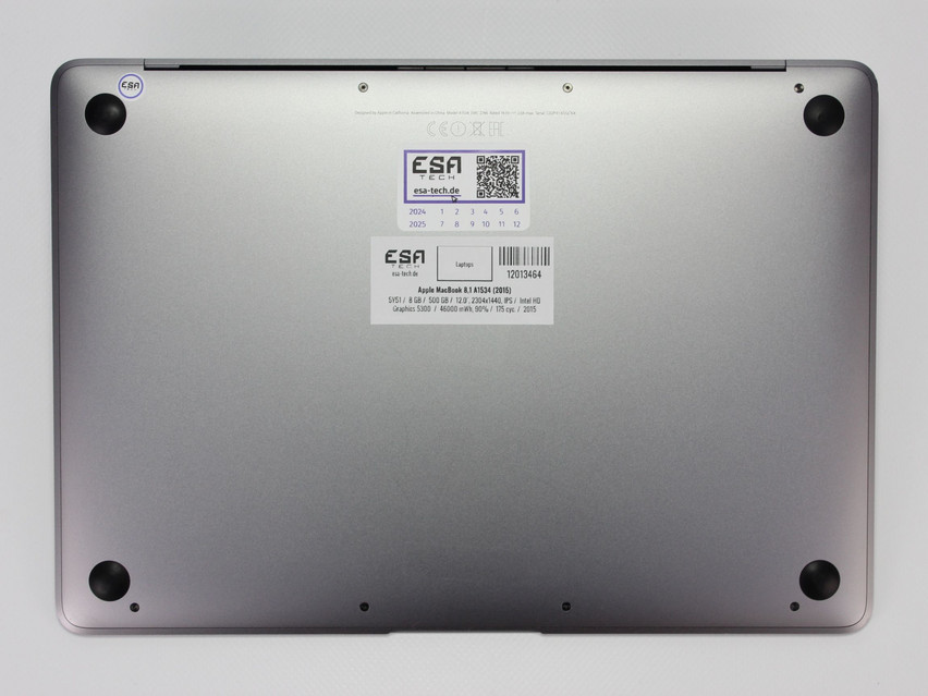 Refurbished Apple MacBook 8,1 A1534 (2015), 5Y51, 8 GB,DDR3, 12.0" ins., 2304x1440 px, SSD, 500 GB Product code: 12013464 ESA-Tech Image 12 of 12" title="Apple MacBook 8,1 A1534 (2015) - 219 €, Product code: 12013464 - Image 12 of 12