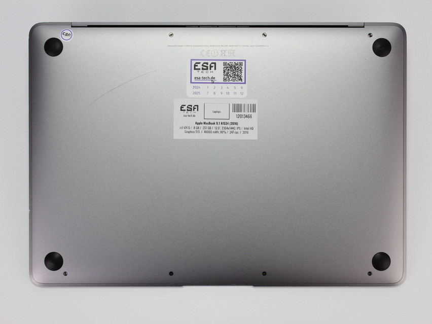Refurbished Apple MacBook 9,1 A1534 (2016), m7-6Y75, 8 GB,LPDDR3, 12.0" ins., 2304x1440 px, SSD, 251 GB Produktcode: 12013466 ESA-Tech Bild 12 von 13" title="Apple MacBook 9,1 A1534 (2016) - 219 €, Produktcode: 12013466 - Bild 12 von 13