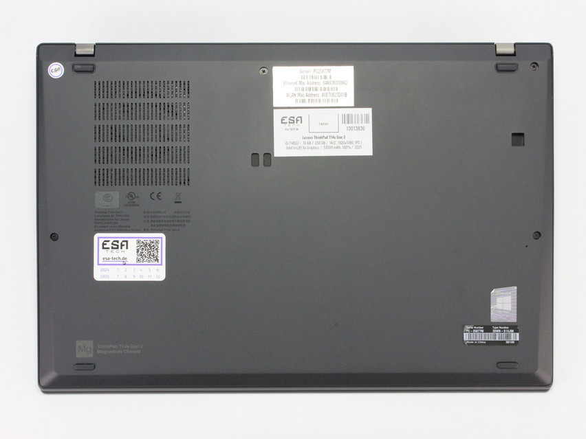 Refurbished Lenovo ThinkPad T14s Gen 2, i5-1145G7, 16 GB,LPDDR4, 14,0" ins., 1920x1080 px, SSD, 256 GB Product code: 13013836 ESA-Tech Image 14 of 15" title="Lenovo ThinkPad T14s Gen 2 - 499 €, Product code: 13013836 - Image 14 of 15