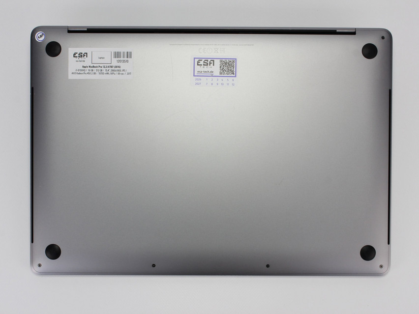 Refurbished Apple MacBook Pro 13,3 A1707 (2016), i7-6700HQ, 16 GB,LPDDR3, 15,4" ins., 2880х1800 px, SSD, 512 GB Produktcode: 12013570 ESA-Tech Bild 11 von 11" title="Apple MacBook Pro 13,3 A1707 (2016) - 349 €, Produktcode: 12013570 - Bild 11 von 11
