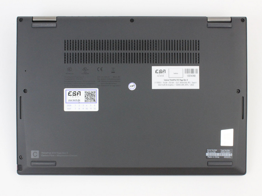 Refurbished Lenovo ThinkPad X13 Yoga Gen 2, i7-1185G7, 16 GB,LPDDR4, 13,3" ins., 1920x1200 px, SSD, 512 GB Produktcode: 13014748 ESA-Tech Bild 13 von 14" title="Lenovo ThinkPad X13 Yoga Gen 2 - 499 €, Produktcode: 13014748 - Bild 13 von 14