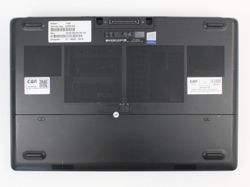 Refurbished Dell Precision 7720, i7-6920HQ, 16 GB,DDR4, 17,3" ins., 1920x1080 px, SSD, 512 GB Product code: 10014749 ESA-Tech Image 10 of 10" title="Dell Precision 7720 - 299 €, Product code: 10014749 - Image 10 of 10