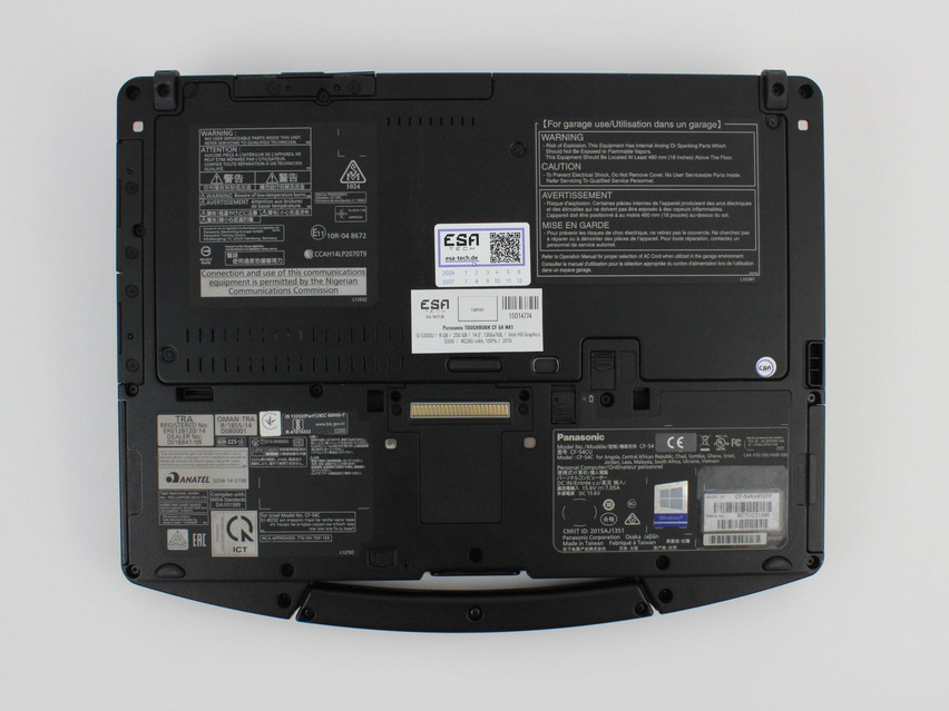 Refurbished Panasonic TOUGHBOOK CF-54 MK1, i5-5300U, 8 GB,DDR3, 14,0" ins., 1366x768 px, SSD, 256 GB Product code: 15014774 ESA-Tech Image 10 of 10" title="Panasonic TOUGHBOOK CF-54 MK1 - 239 €, Product code: 15014774 - Image 10 of 10