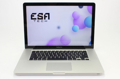 Gebrauchte Apple MacBook Pro 6,2 A1286 (2010), M 640, 8 GB, DDR3, 15.4" ins., 1680x1050 px, SSD, 251 GB, 149,00 €, Produktcode 12013508 ESA-Tech